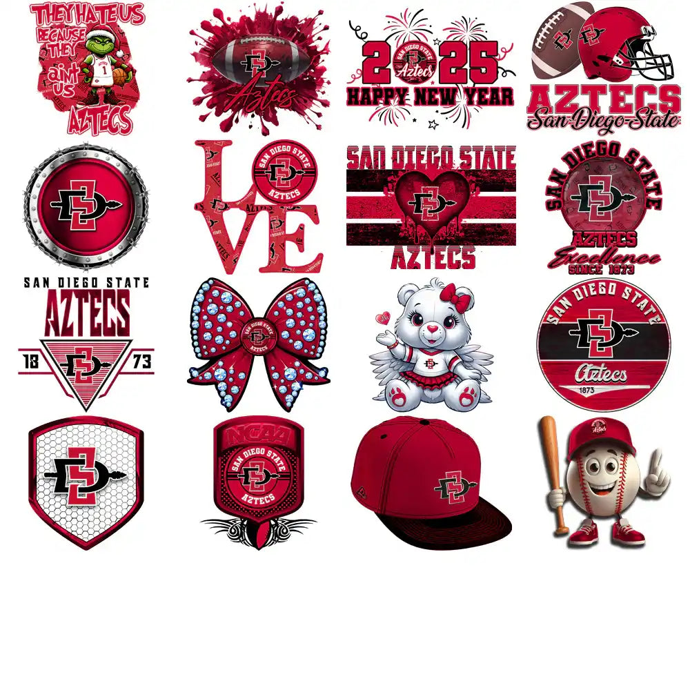 35 San Diego State Aztecs Designs Bundle PNG