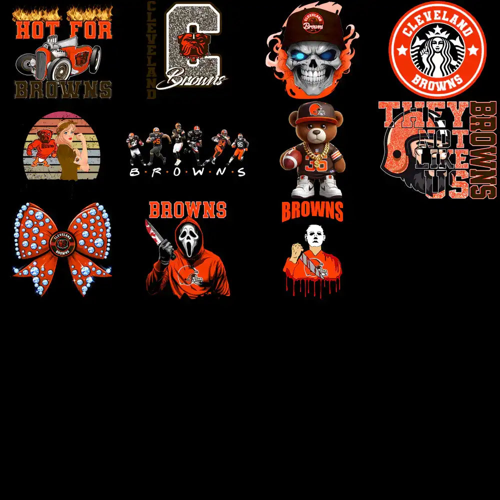 49 Cleveland Browns V3 Football Designs Bundle PNG