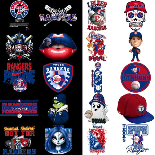 66 Texas Rangers Baseball Designs Bundle PNG