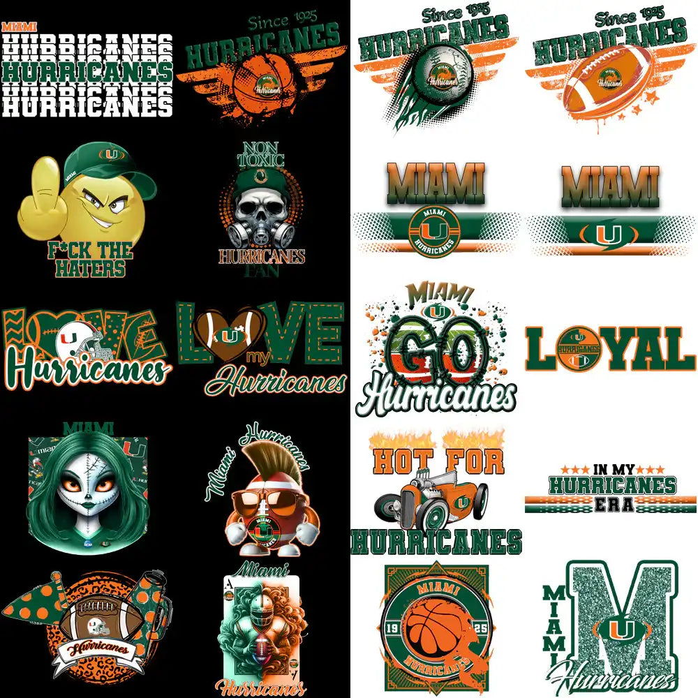 76 Miami Hurricanes Designs Bundle PNG
