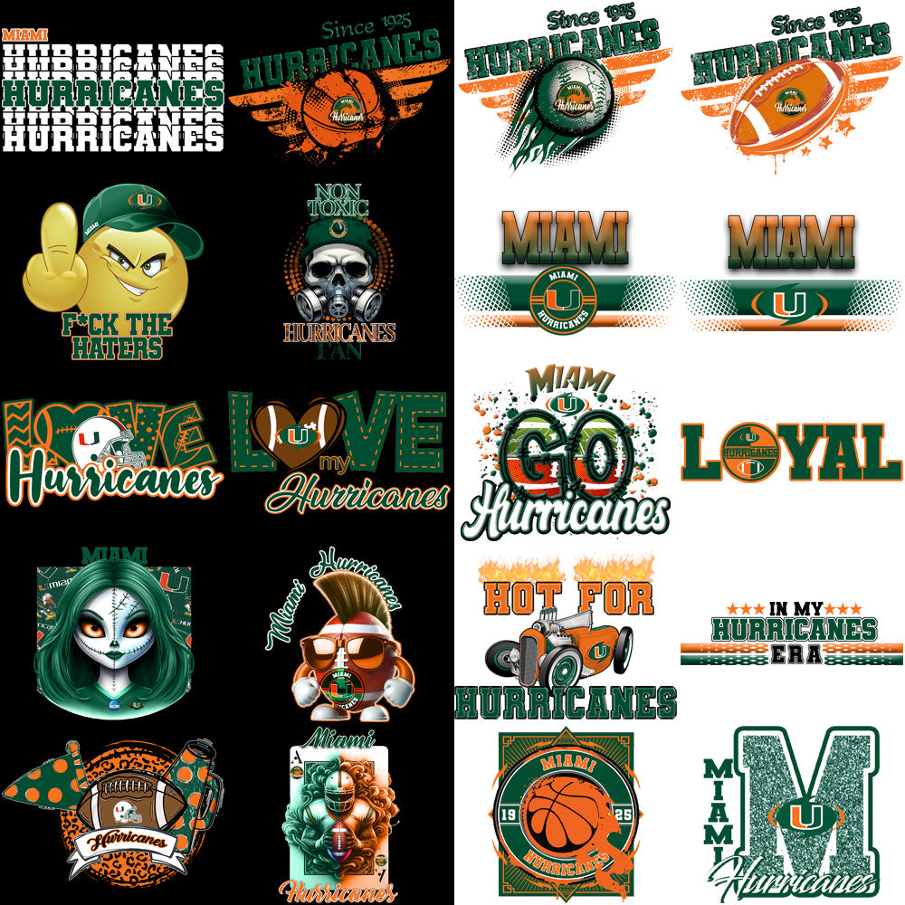 76 Miami Hurricanes Designs Bundle PNG