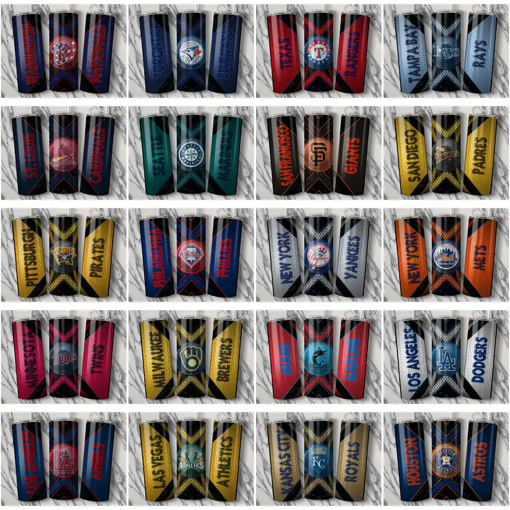 30 Baseball Teams Metal Grating Tumbler Wrap Bundle JPG