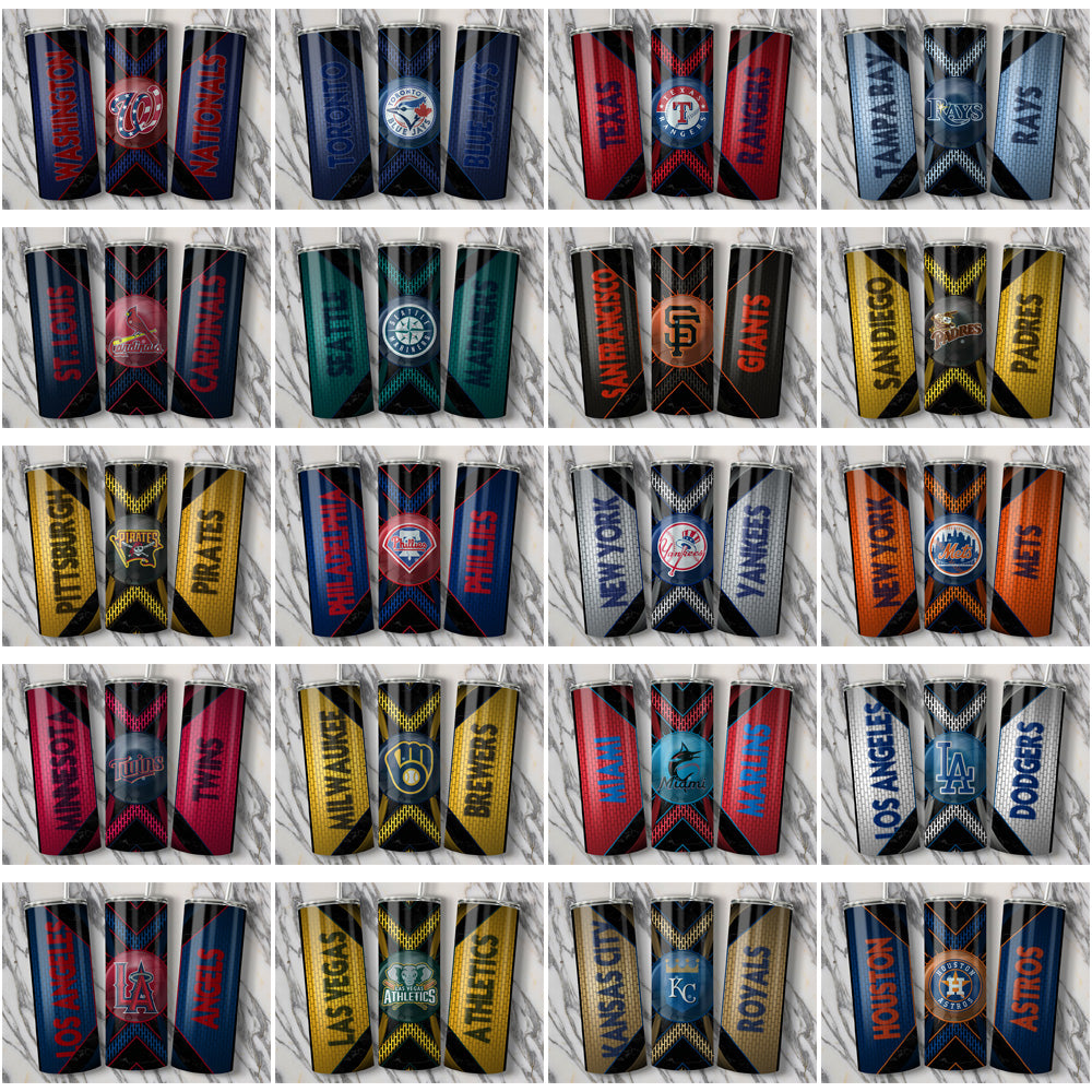 30 Baseball Teams Metal Grating Tumbler Wrap Bundle JPG