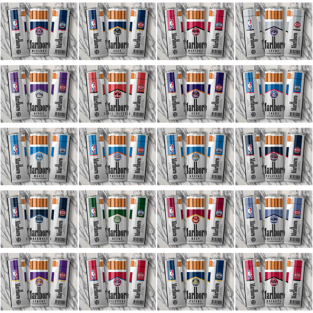 30 Basketball Teams Marlboro Tumbler Wrap Bundle JPG