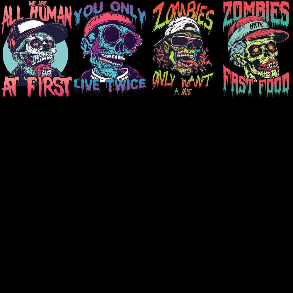 15 Urban Zombie Colorful Designs Bundle PNG