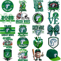 Load image into Gallery viewer, 38 Tulane Green Wave Designs Bundle PNG
