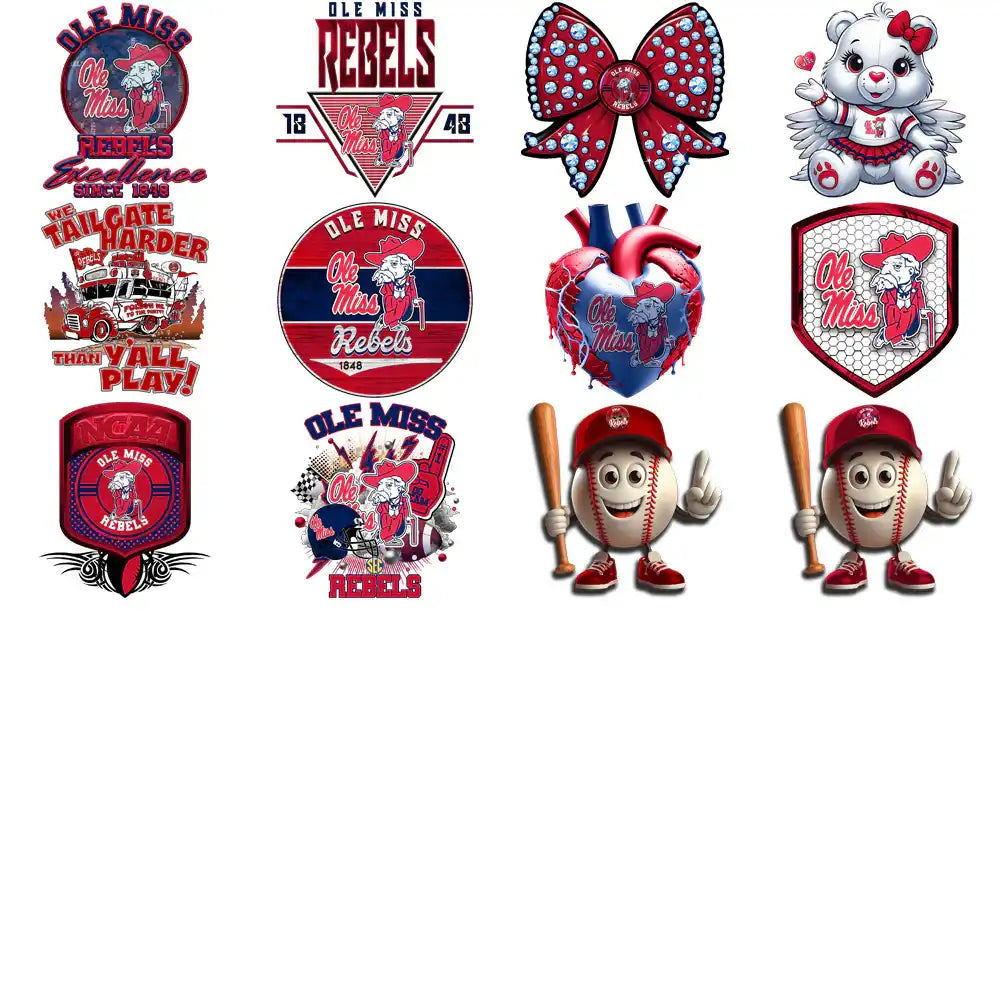 90 Ole Miss Rebels Designs Bundle PNG