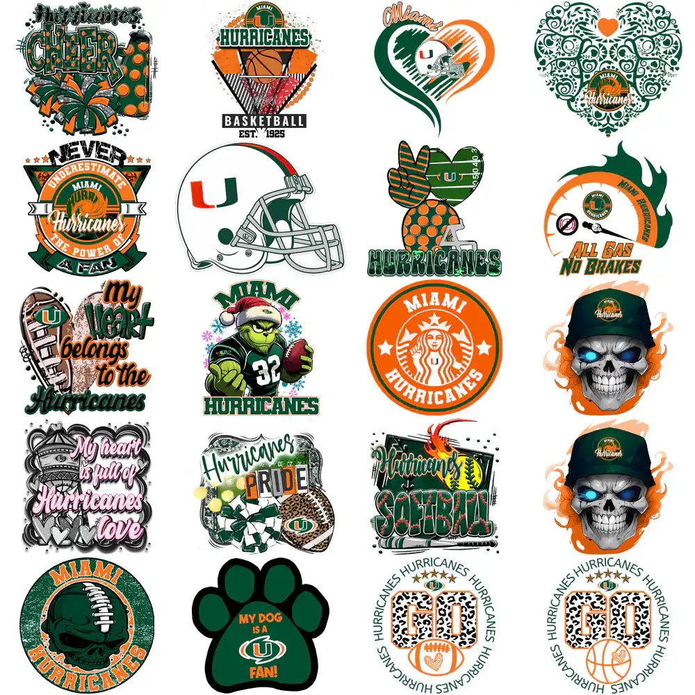 76 Miami Hurricanes Designs Bundle PNG
