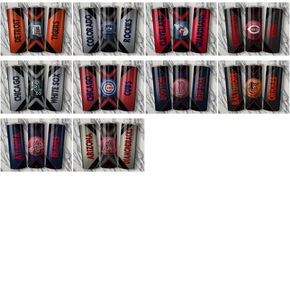30 Baseball Teams Metal Grating Tumbler Wrap Bundle JPG