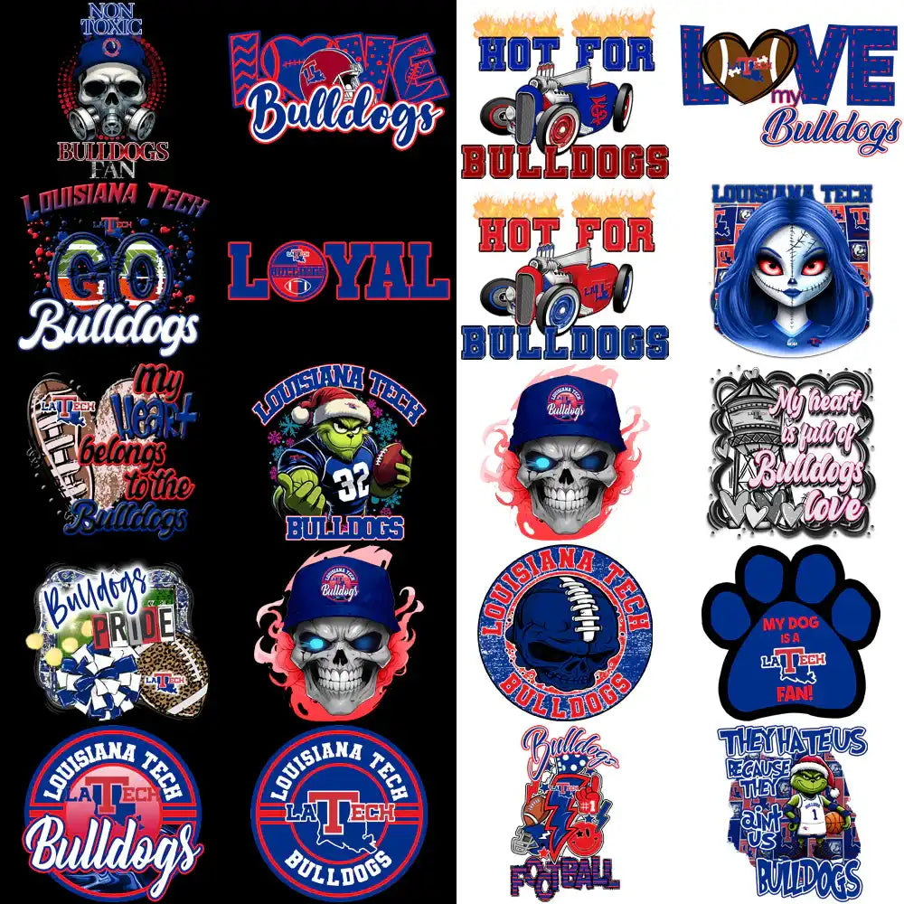 32 Louisiana Tech Bulldogs Designs Bundle PNG