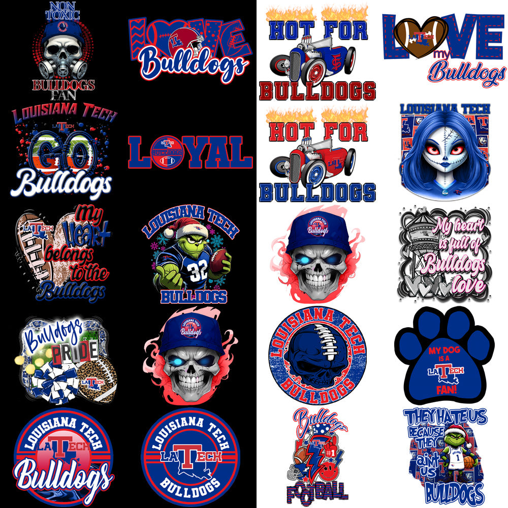 32 Louisiana Tech Bulldogs Designs Bundle PNG