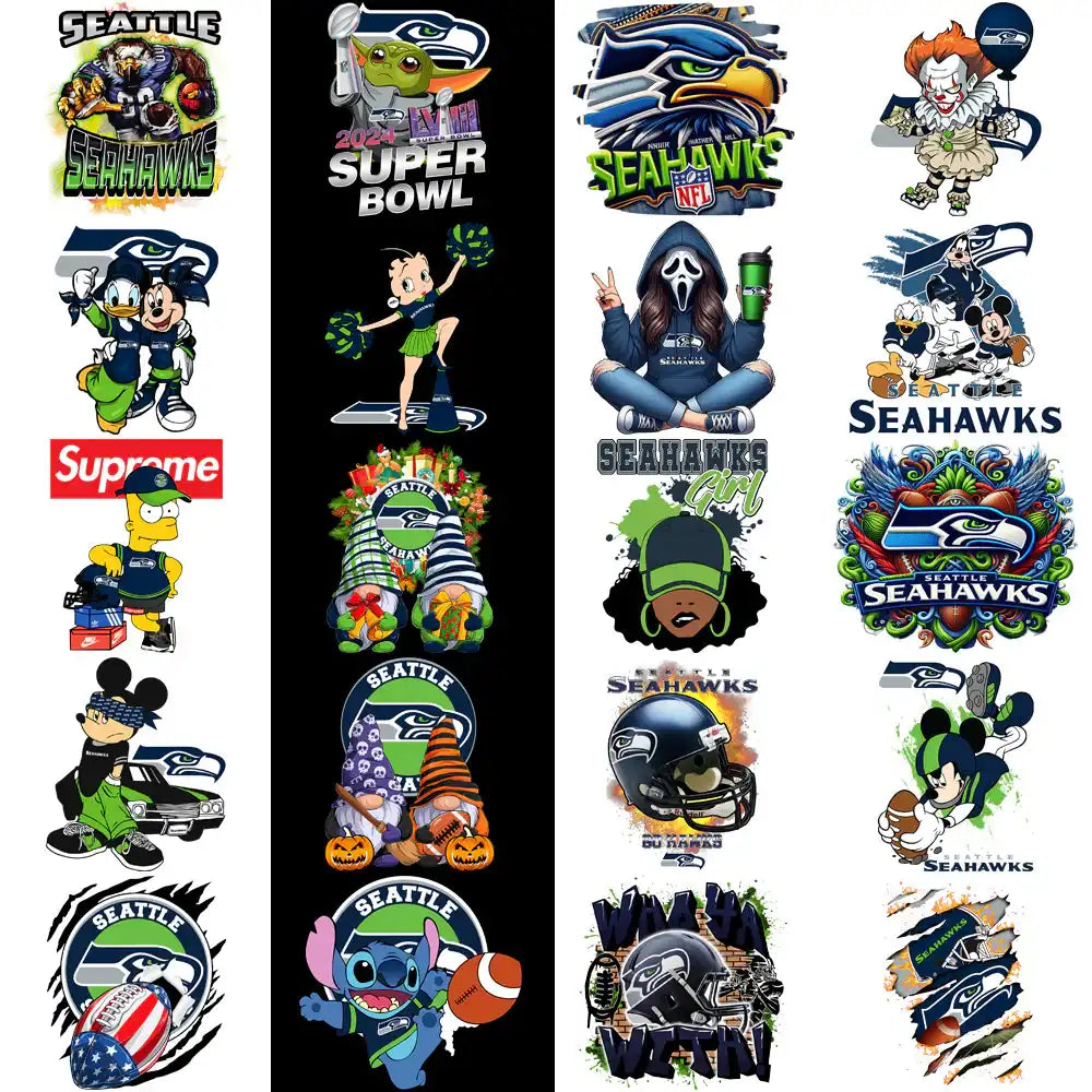 48 Seattle Seahawks V4 Football Designs Bundle PNG
