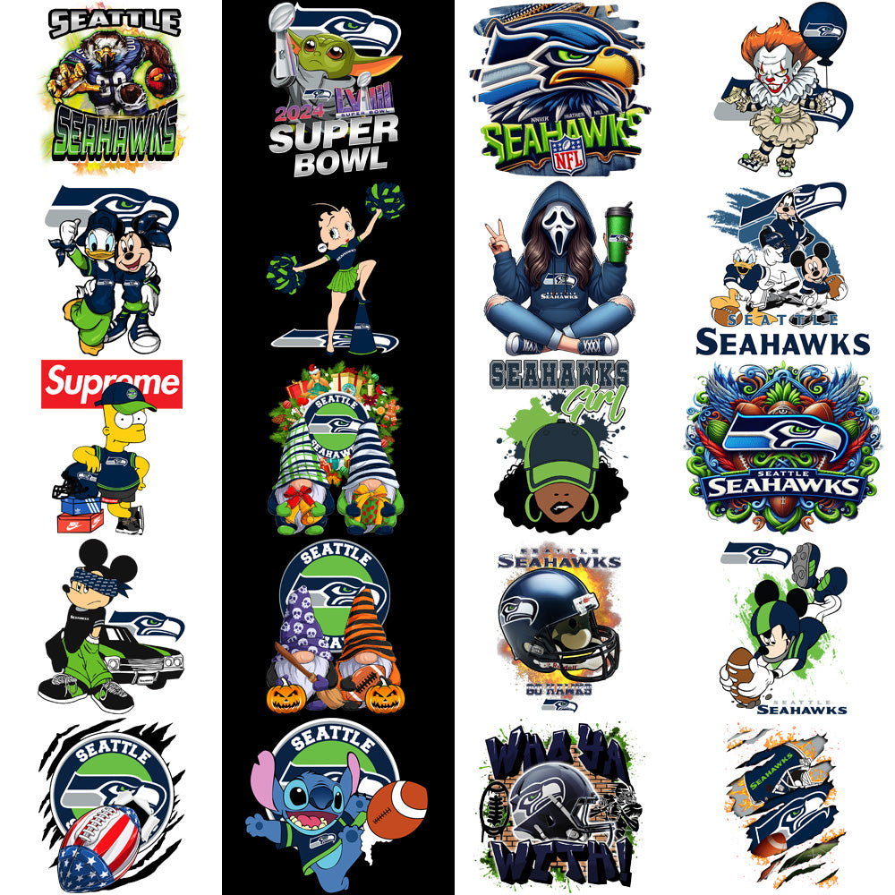 48 Seattle Seahawks V4 Football Designs Bundle PNG