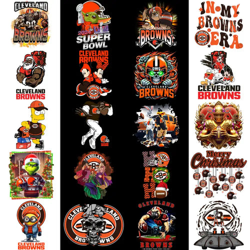 49 Cleveland Browns V4 Football Designs Bundle PNG