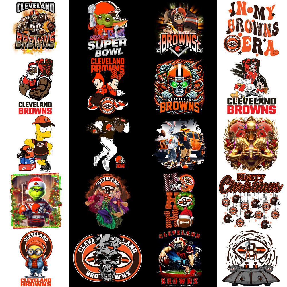 49 Cleveland Browns V4 Football Designs Bundle PNG