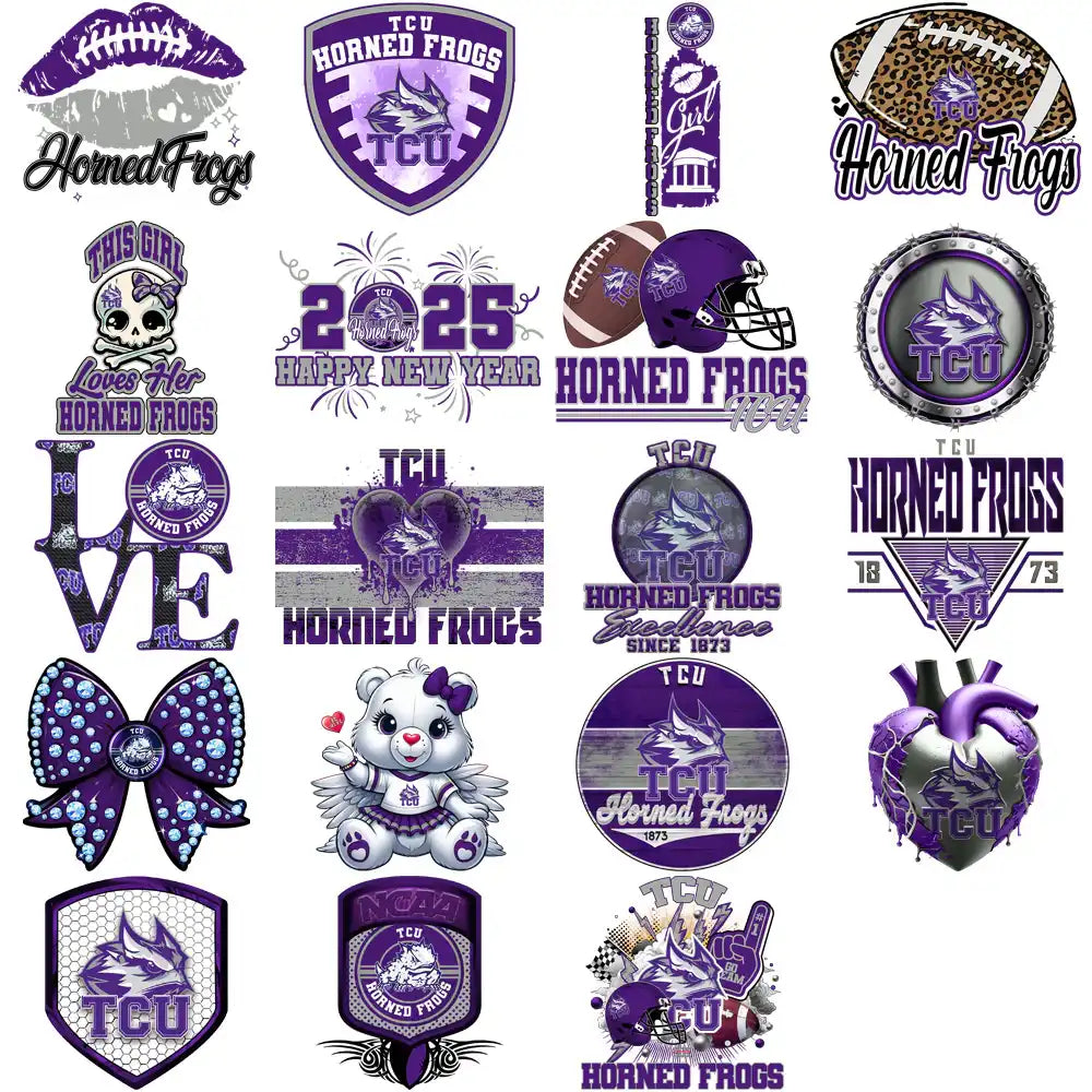 77 TCU Horned Frogs Designs Bundle PNG