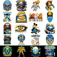 45 Los Angeles Chargers V1 Football Designs Bundle PNG
