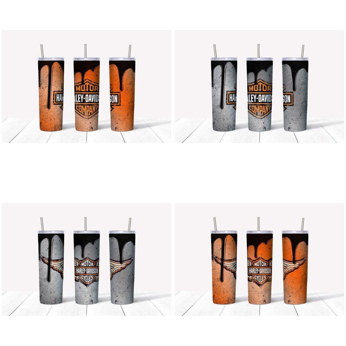 4 Harley Davidson Drip Tumbler Wrap Designs Bundle JPG