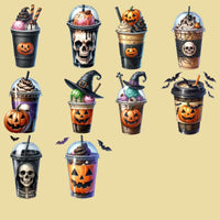 Load image into Gallery viewer, 25 Halloween Coffee Cup Designs Bundle PNG
