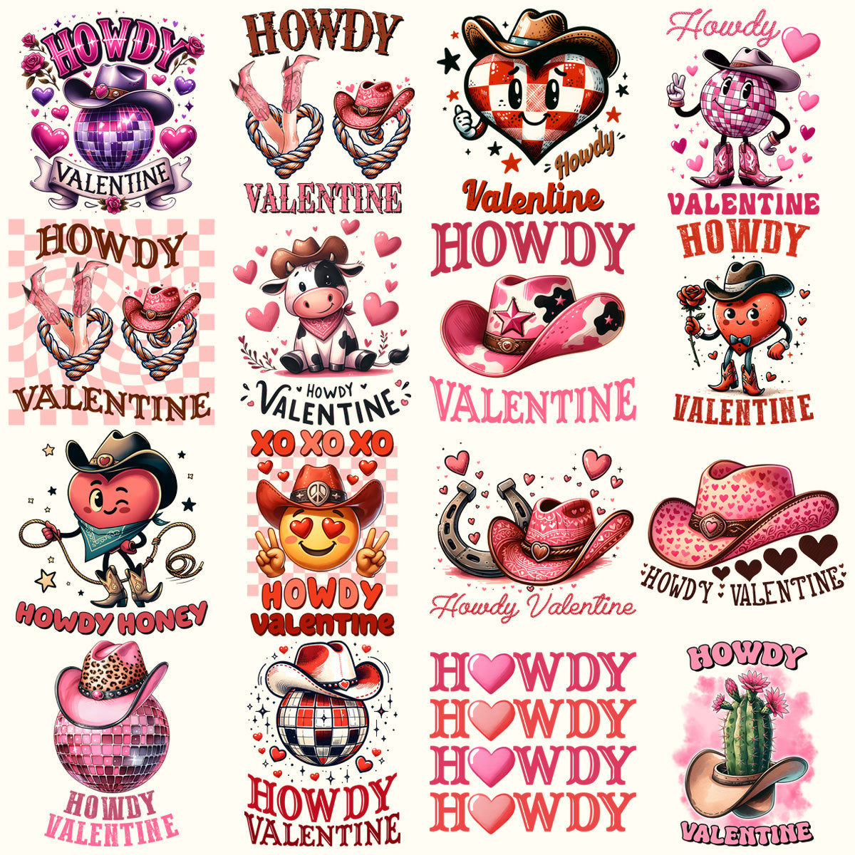 19 Howdy Valentine Designs Bundle Png