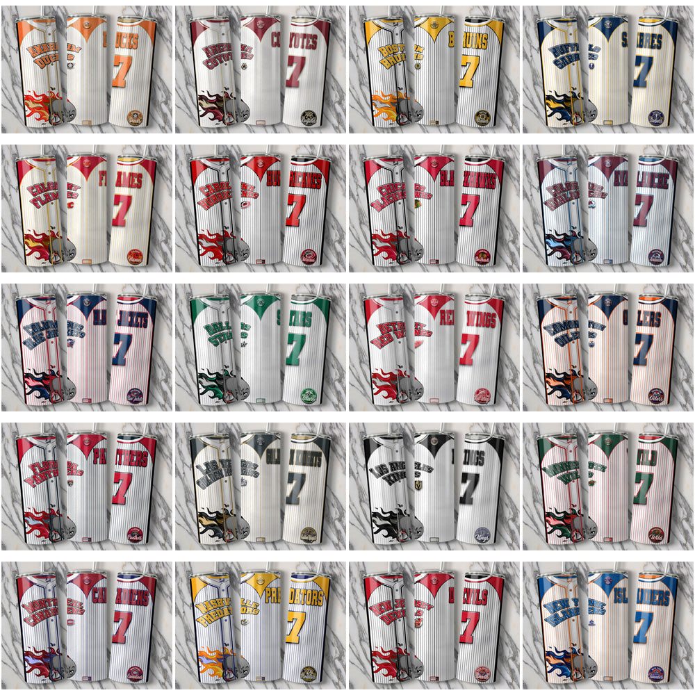 32 Ice Hockey Teams Team Button-Up Jersey Tumbler Wrap Bundle JPG