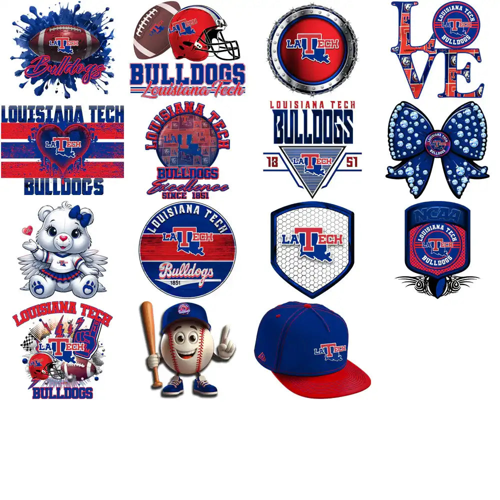 32 Louisiana Tech Bulldogs Designs Bundle PNG