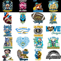 Load image into Gallery viewer, 45 Los Angeles Chargers V1 Football Designs Bundle PNG
