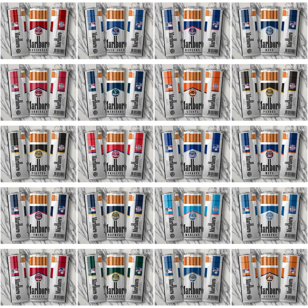 30 Baseball Teams Marlboro Tumbler Wrap Bundle JPG