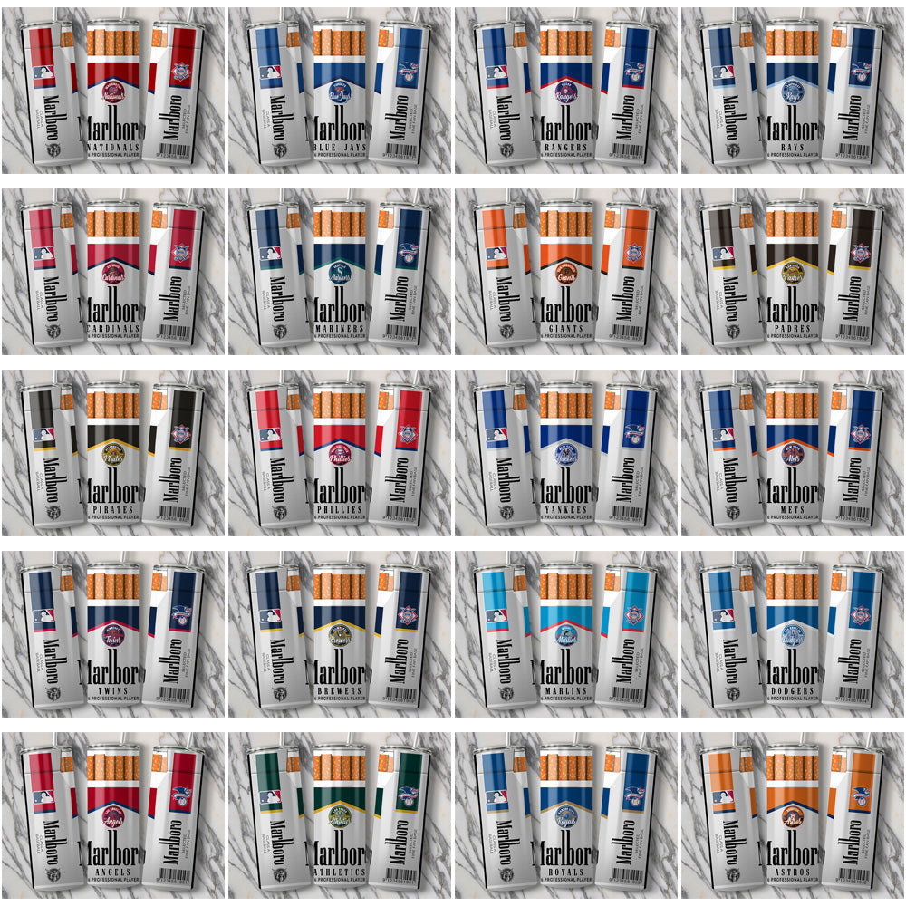 30 Baseball Teams Marlboro Tumbler Wrap Bundle JPG
