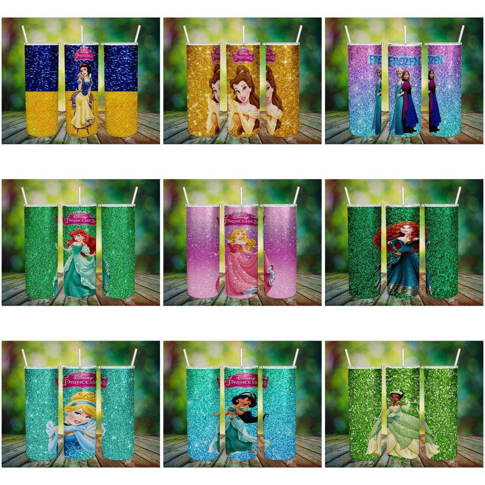 11 Princesses Tumbler Wrap Designs Bundle JPG