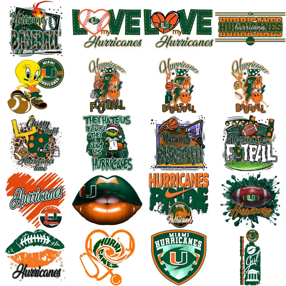 76 Miami Hurricanes Designs Bundle PNG