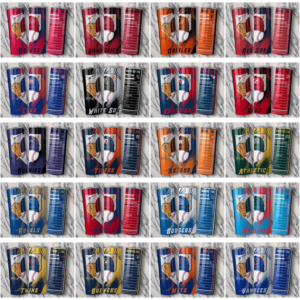 30 Baseball Teams Team Fan Tumbler Wrap Bundle JPG