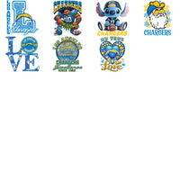 Load image into Gallery viewer, 45 Los Angeles Chargers V1 Football Designs Bundle PNG
