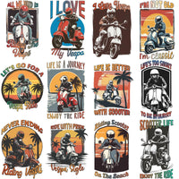 Load image into Gallery viewer, 15 Vespa Rider Bike Designs Bundle PNG
