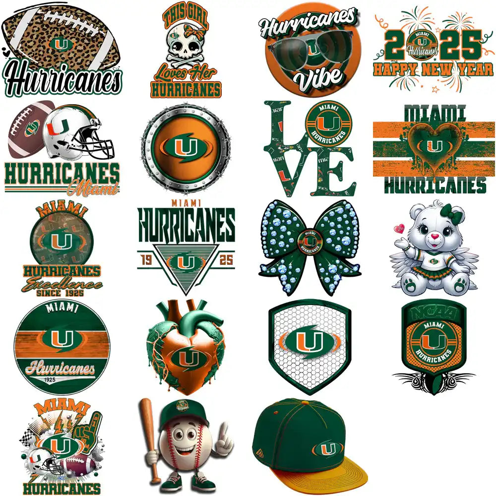 76 Miami Hurricanes Designs Bundle PNG