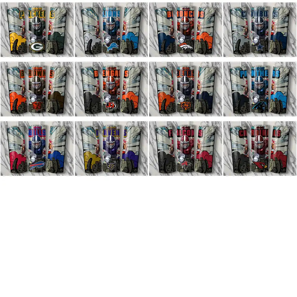 32 Football Teams Comic Cover Tumbler Wrap Bundle JPG