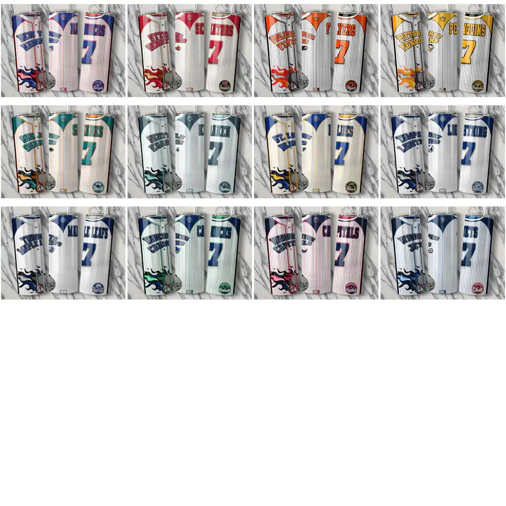 32 Ice Hockey Teams Team Button-Up Jersey Tumbler Wrap Bundle JPG