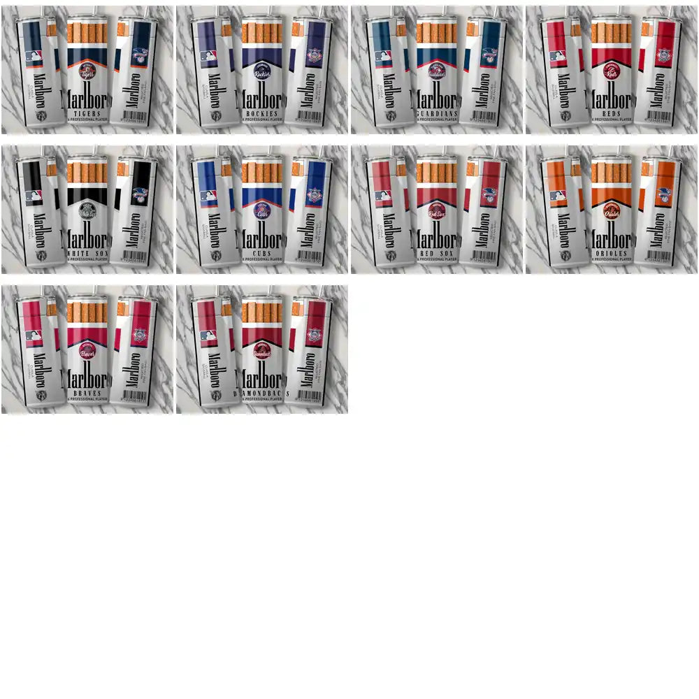 30 Baseball Teams Marlboro Tumbler Wrap Bundle JPG