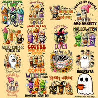 Load image into Gallery viewer, 19 Halloween Coffee Designs Bundle PNG

