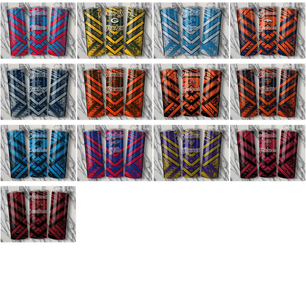 33 Football Teams Glitter Stripe Tumbler Wrap Bundle JPG