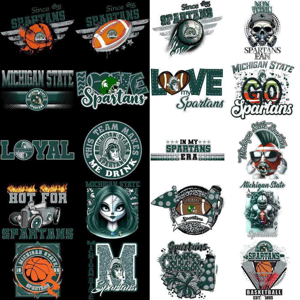80 Michigan State Spartans Designs Bundle PNG