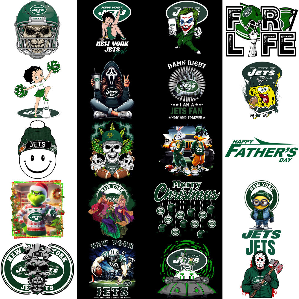 48 New York Jets V1 Football Designs Bundle PNG