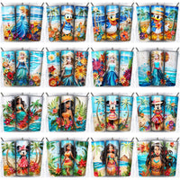 Load image into Gallery viewer, 134 Cartoon Beach Summer Tumbler Wrap Designs Bundle JPG

