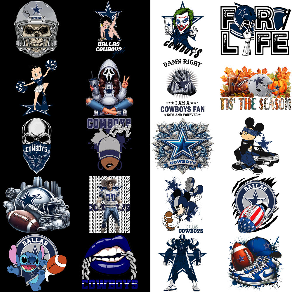48 Dallas Cowboys V1 Football Designs Bundle PNG
