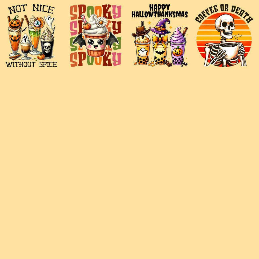 19 Halloween Coffee Designs Bundle PNG