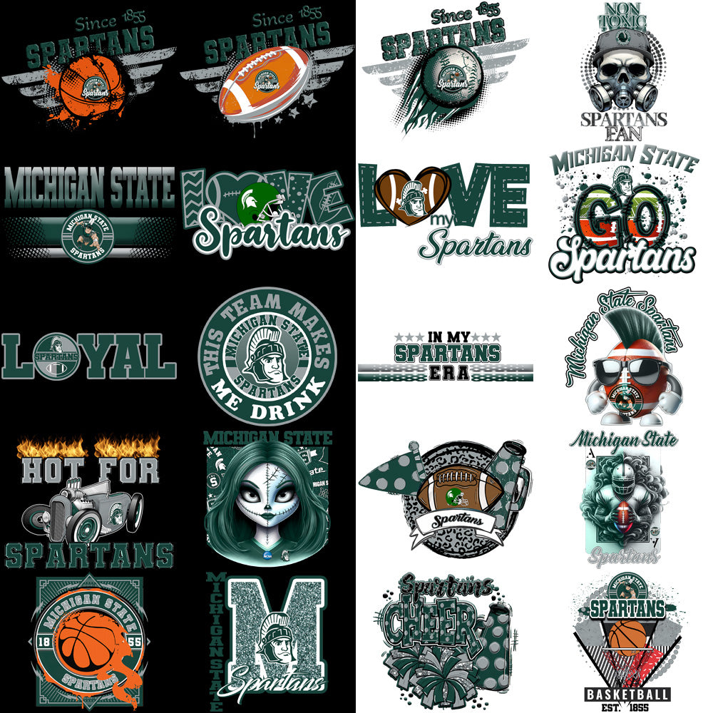 80 Michigan State Spartans Designs Bundle PNG