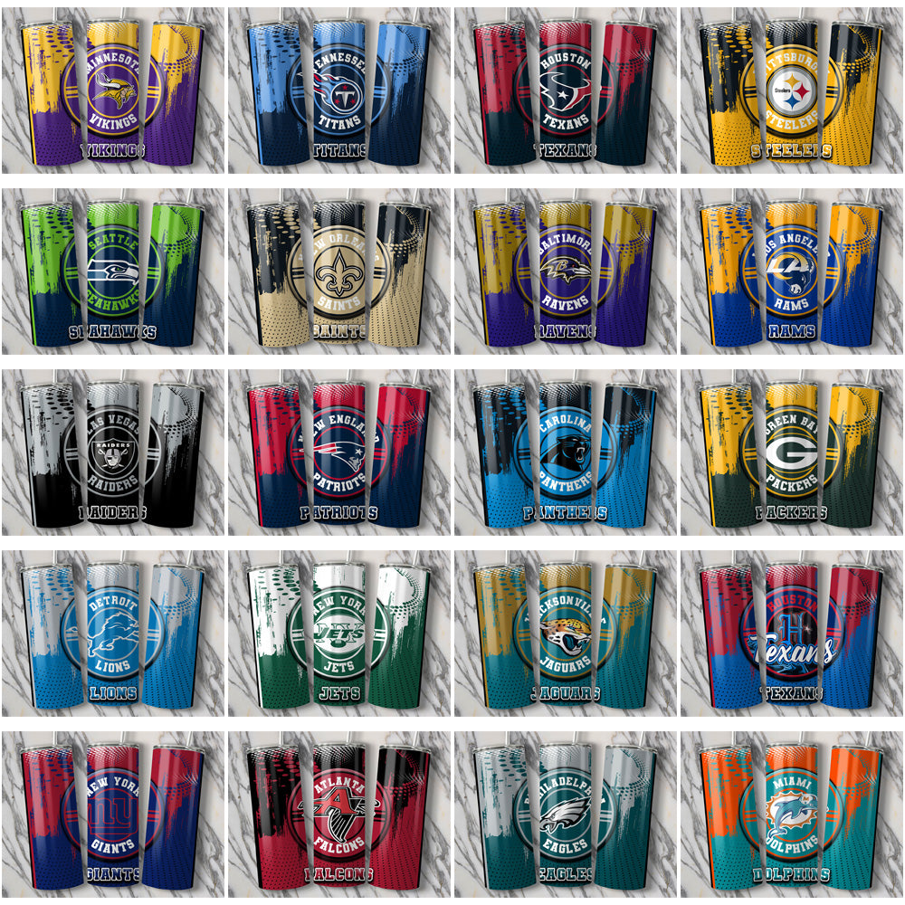 33 Football Teams Dot Logo Tumbler Wrap Bundle JPG