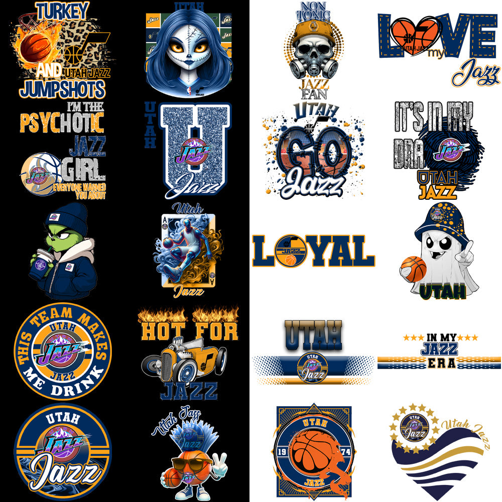 56 Utah Jazz Basketball Designs Bundle PNG