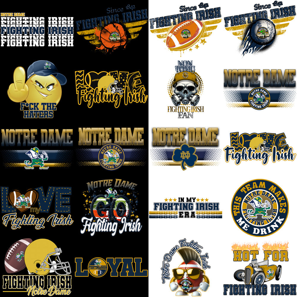 87 Notre Dame Fighting Irish Designs Bundle PNG