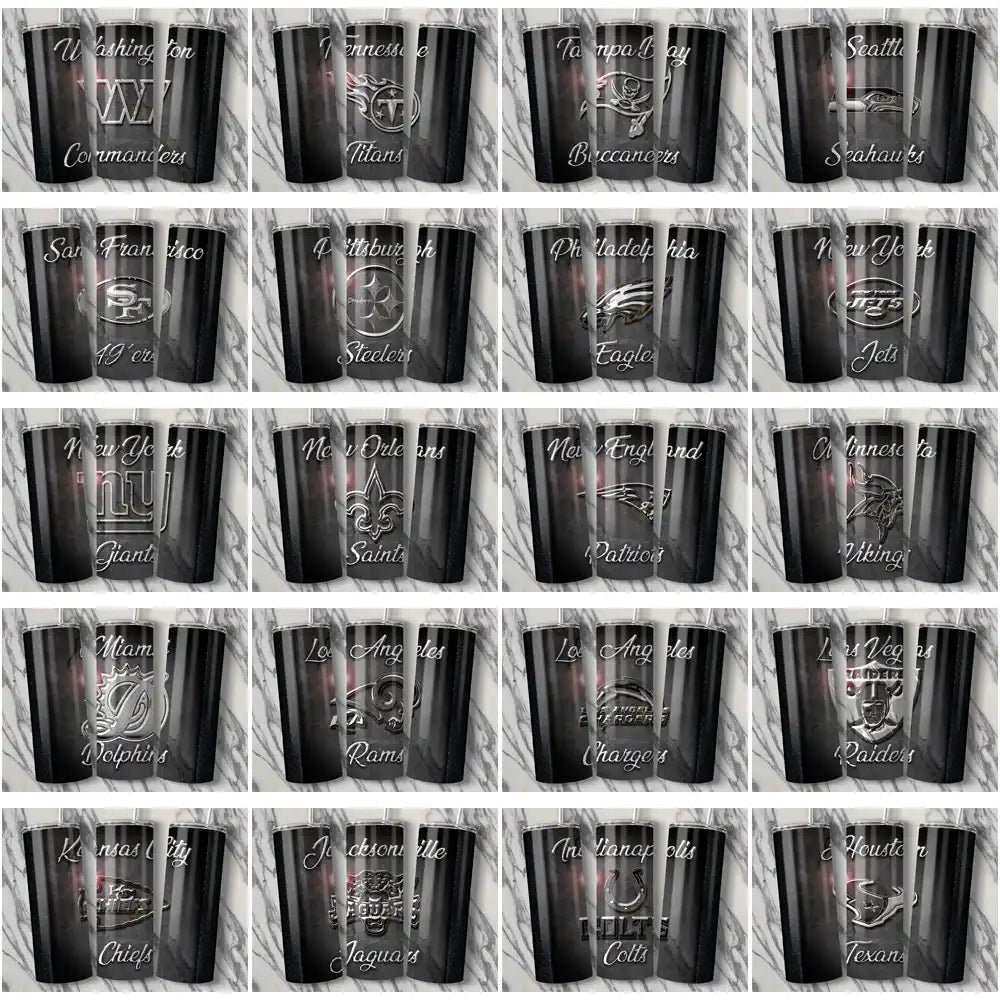 32 Football Teams Chrome Tumbler Wrap Bundle JPG